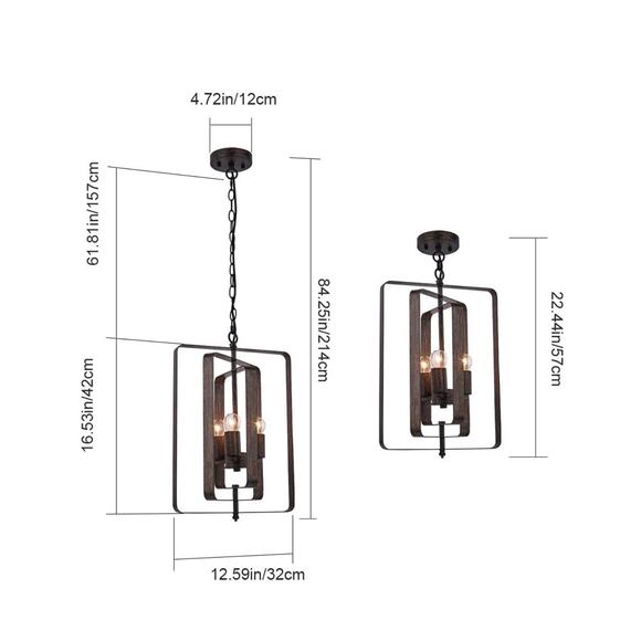 EDISLIVE 4 -Light Bronze Industrial Metal Dome Large Hanging  Industrial metal  pendant light fixture